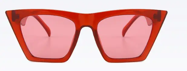 Women Cat's Eye Sunglasses Orange Pink Transparent Frame - Image 2