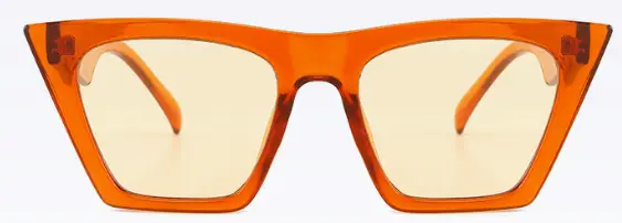 Women Cat's Eye Sunglasses Orange Pink Transparent Frame - Image 4
