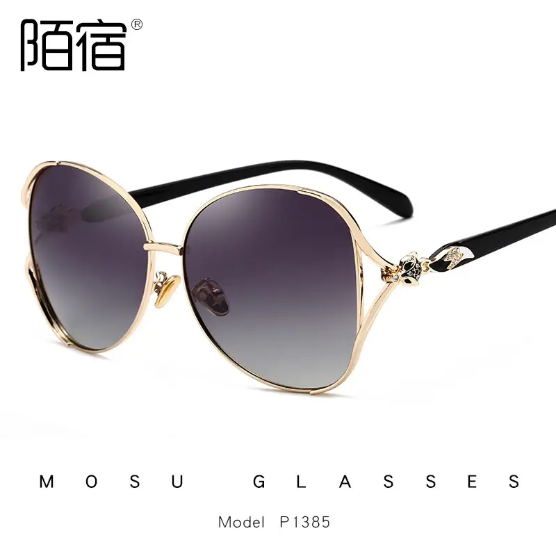 Women Polarized Sunglasses Black Gold 2019
