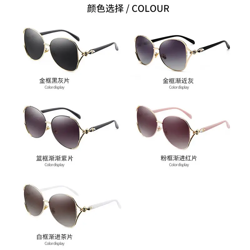 Women Polarized Sunglasses Black Gold 2019