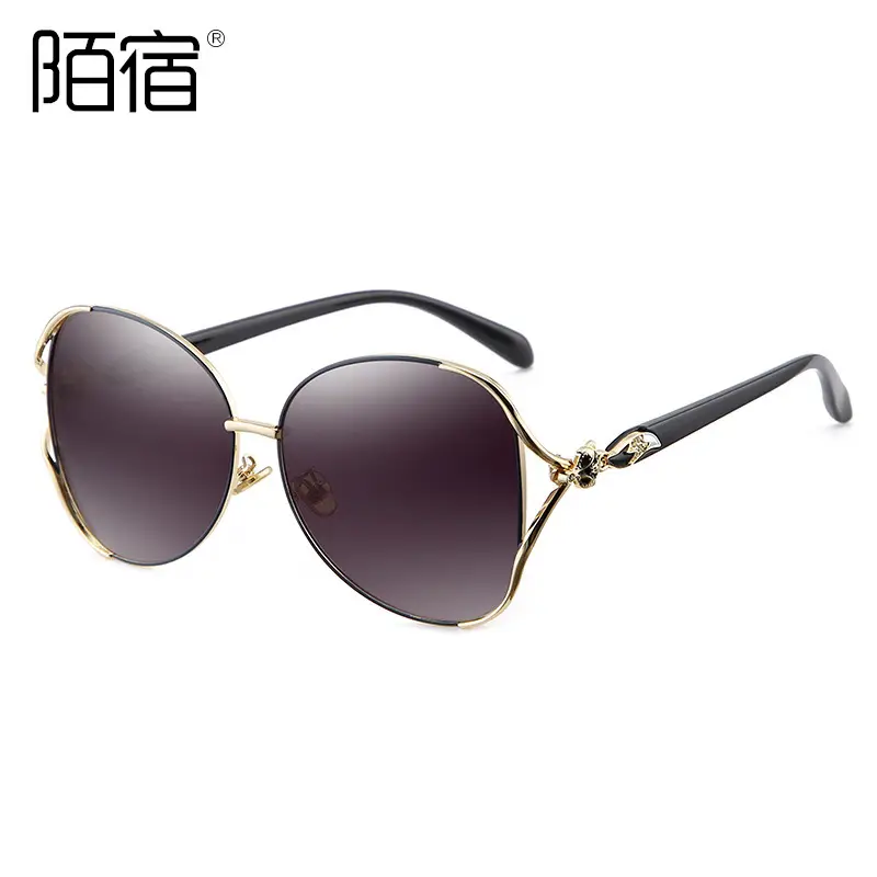 Women Polarized Sunglasses Black Gold 2019