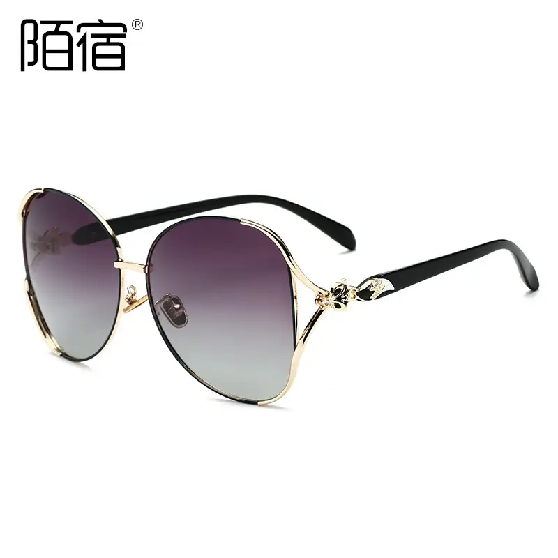 Women Polarized Sunglasses Black Gold 2019