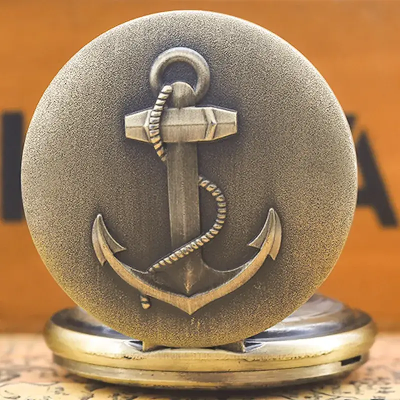 Antique Anchor Pocket Watch with Chain Strap - Image 6