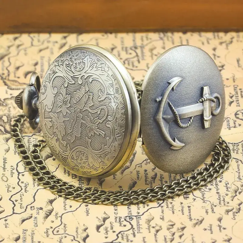 Antique Anchor Pocket Watch with Chain Strap - Image 7
