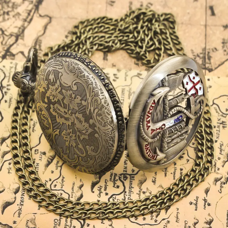 Antique Anchor Pocket Watch with Chain Strap — feature 7