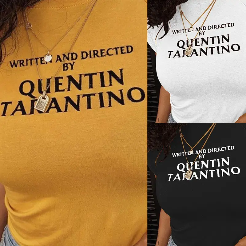 Women's White Letter Print T-Shirt 2018 Spring Summer
