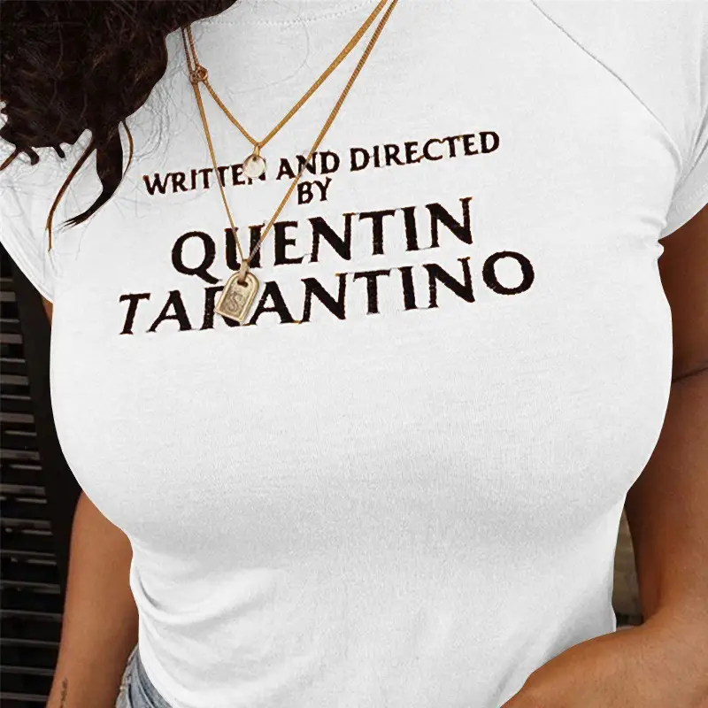 Women's White Letter Print T-Shirt 2018 Spring Summer