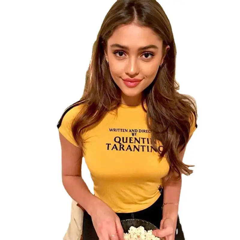 Women's White Letter Print T-Shirt 2018 Spring Summer