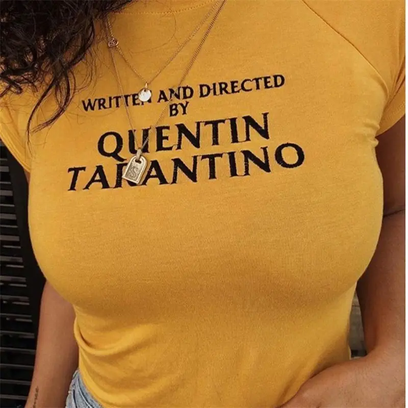 Women's White Letter Print T-Shirt 2018 Spring Summer