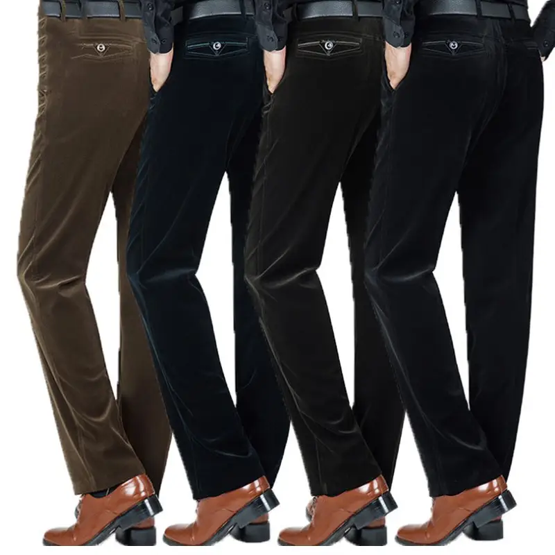 Men's Black Straight Leg Pants Autumn Winter Loose Casual - Image 4