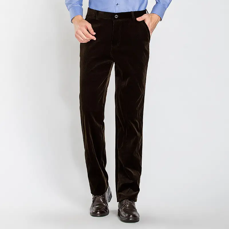 Men's Black Straight Leg Pants Autumn Winter Loose Casual - Image 7