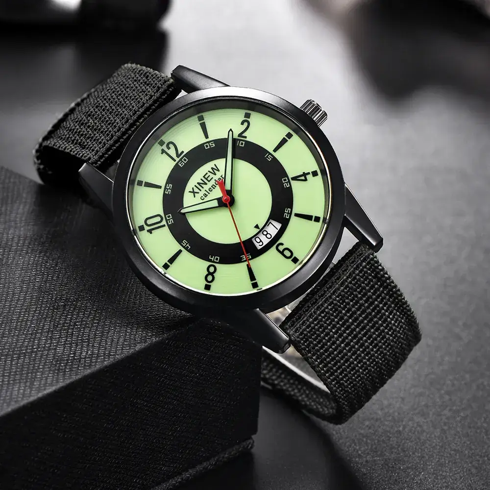 Men's Xinew Black Date Quartz Wristwatch - Image 19