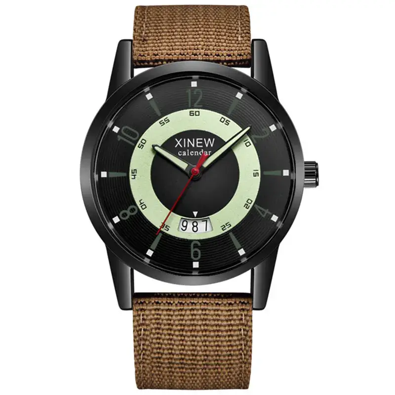 Men's Xinew Black Date Quartz Wristwatch - Image 15