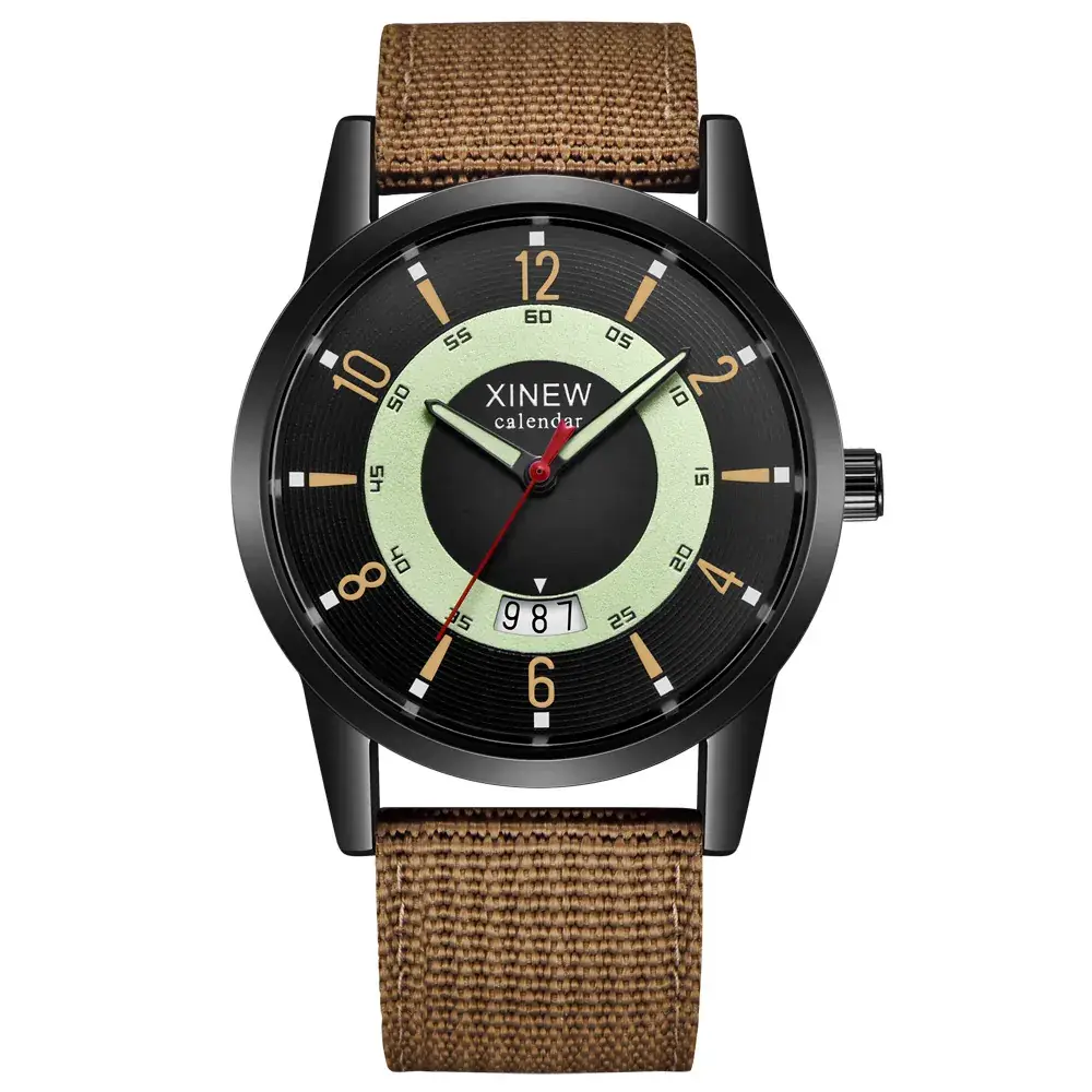 Men's Xinew Black Date Quartz Wristwatch - Image 4