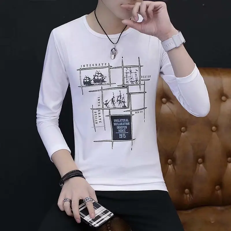 Men's Pink Futura Print Long Sleeve T-Shirt - Image 4