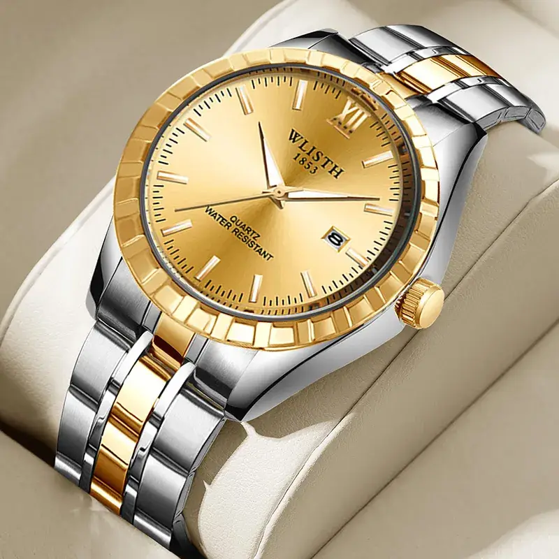 Men's Titanium Watch with Gold & Silver Band - Image 12