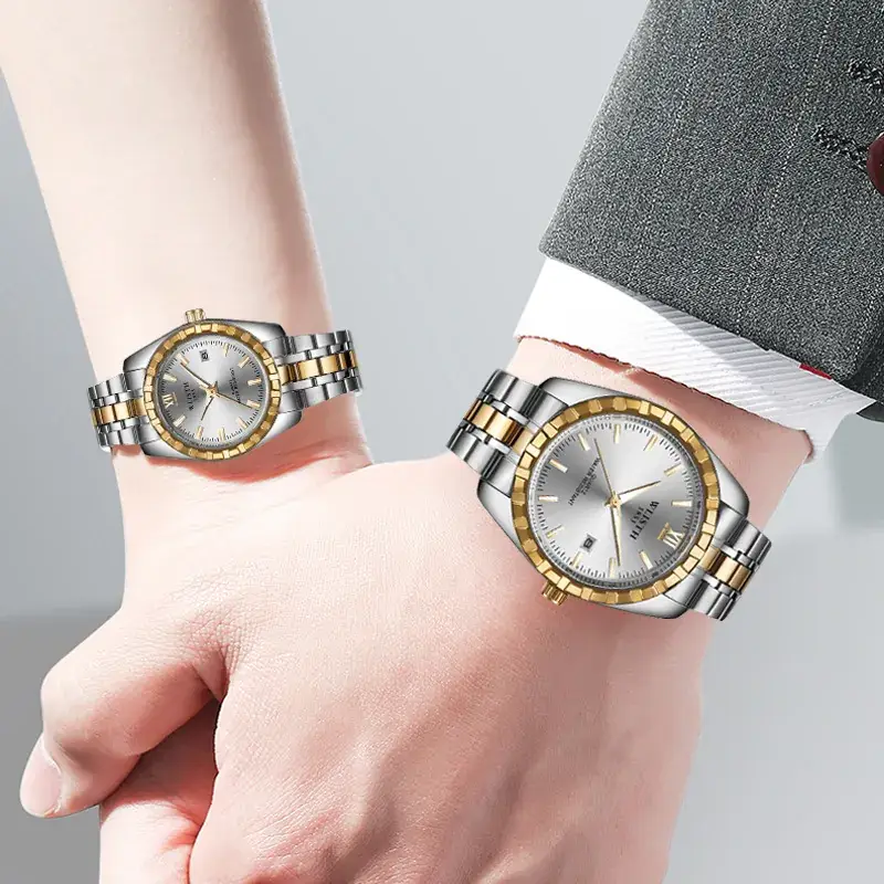 Men's Titanium Watch with Gold & Silver Band - Image 13