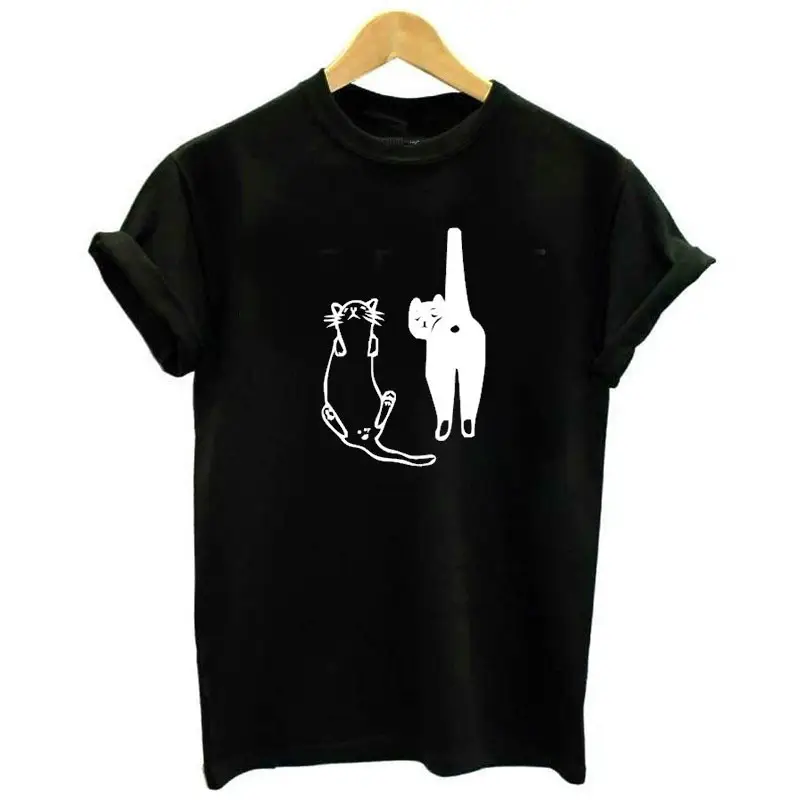 Black Cat Graphic T-Shirt for Men Women - Image 2