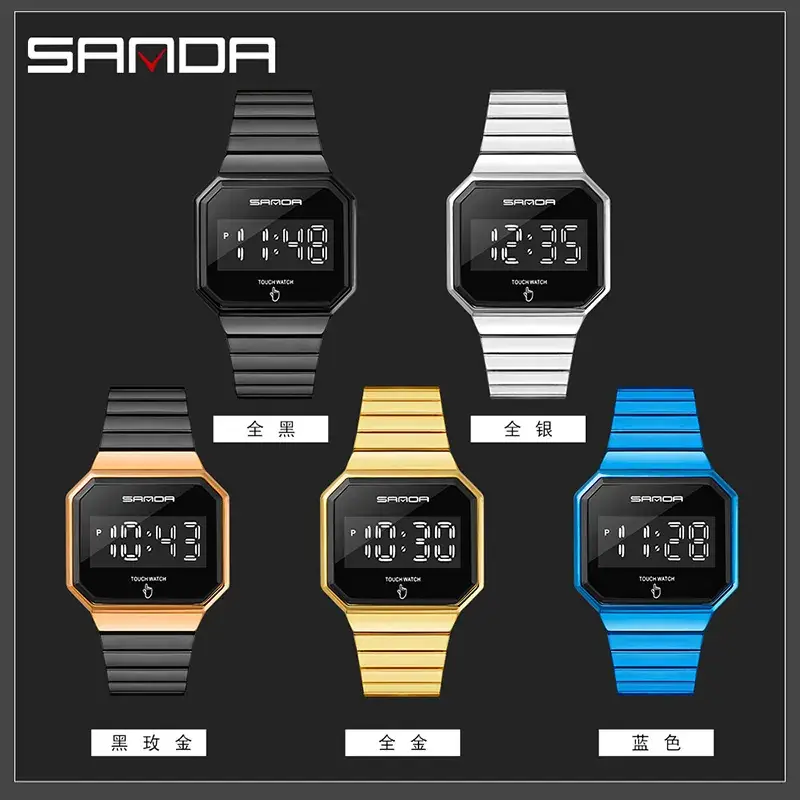 Sanda Multifunctional Watch with Digital Display & Stainless Steel Band - Image 5