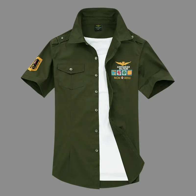 2019 New Men's Teenager Navy Short Sleeve Shirt - Image 4