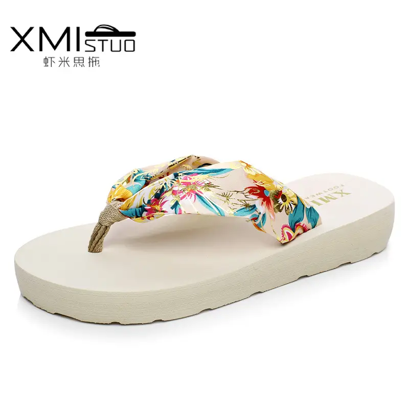 Women's Bohemian Flip Flops Mid-heel Non-Slip Sandals