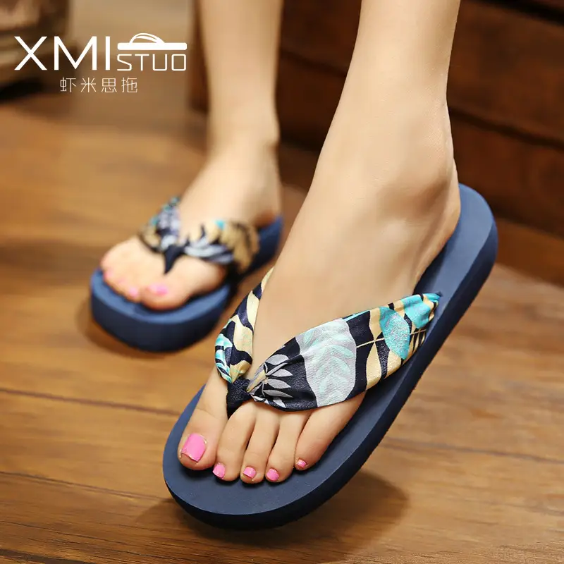 Women's Bohemian Flip Flops Mid-heel Non-Slip Sandals