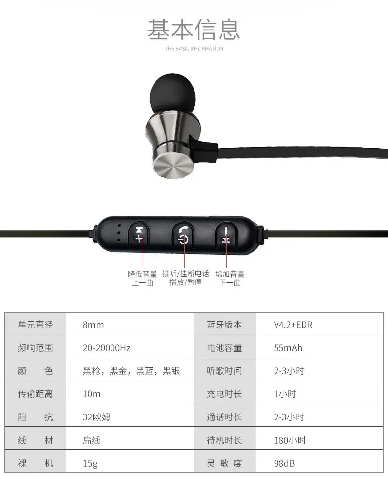 Cross-Border Sports Bluetooth Earphones Xt11S Neck-Hanging In-Ear Running Call Wireless Earbuds Source Factory — feature 13