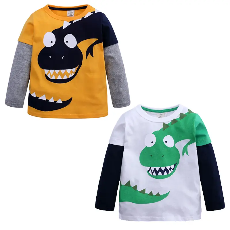 Spring Boys Long Sleeve T-Shirt 2026 Green Black White - Image 2