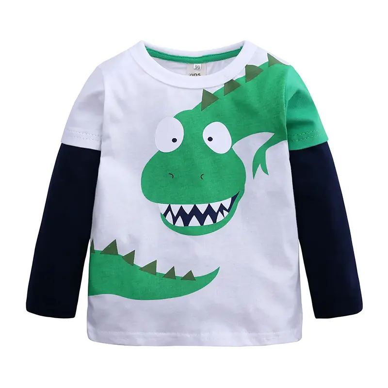 Spring Boys Long Sleeve T-Shirt 2026 Green Black White - Image 4