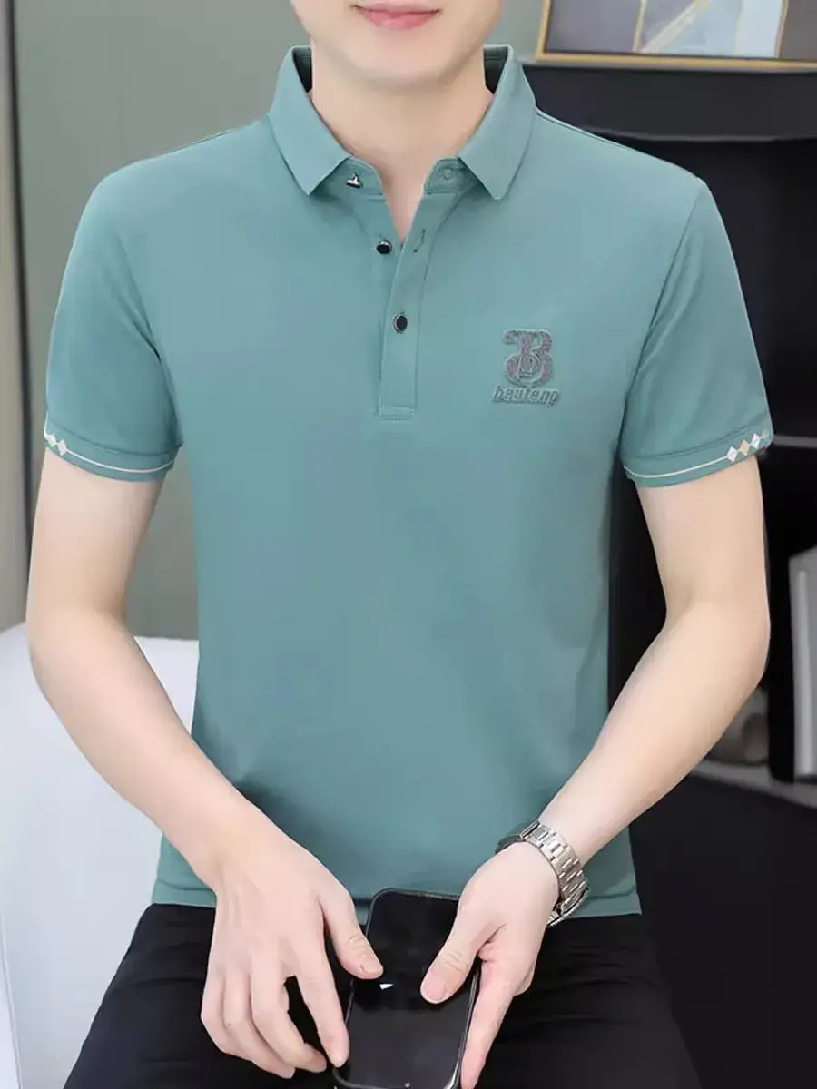 Men's 2024 Black Polo T-Shirt with Logo - Image 37
