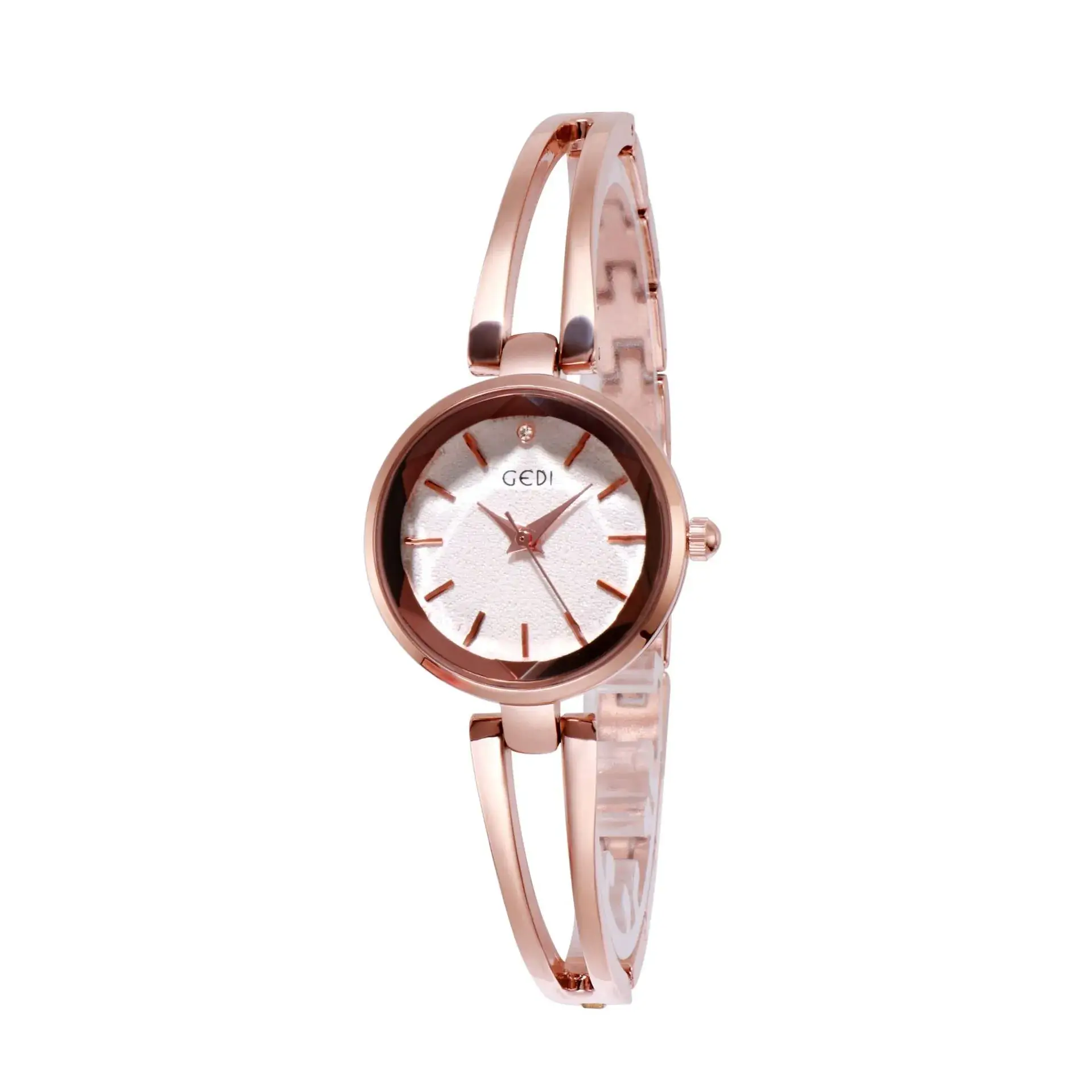 Women's Rose Gold Quartz Watch with Crystal Band