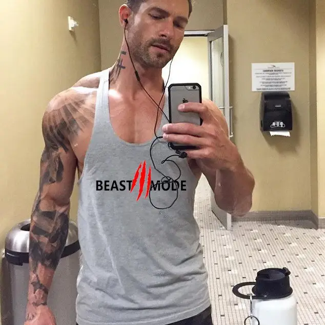 Beast Mode I-Shaped Vest for Men Gray - Image 3