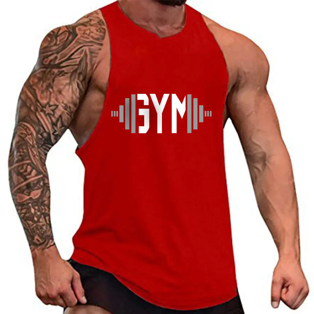 Men's Gray Gym Vest I-Shape Summer Wear - Image 3