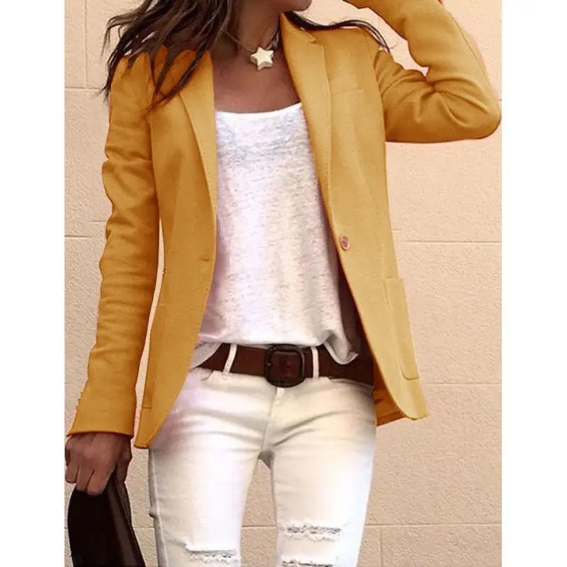 Light Blue Slim Fit Women Suit with Long Sleeve Top - Image 2