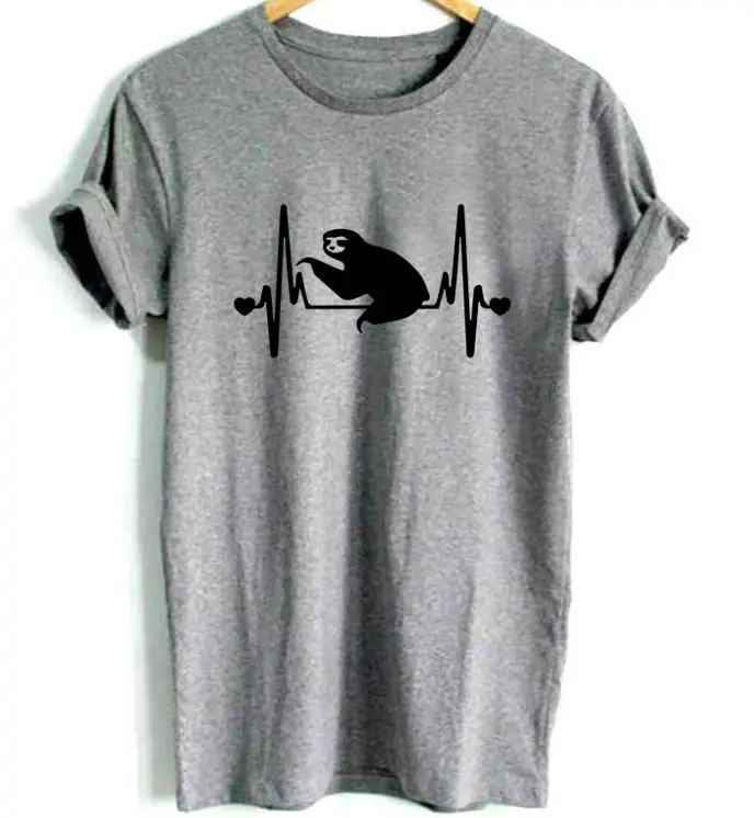 White T-Shirt with Dog Heartbeat Graphic - Image 3