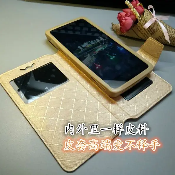 Universal Leather Phone Case Gold Diamond Magnetic 6.5-7.0" Apple - Image 8
