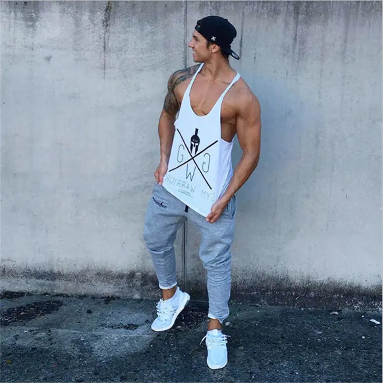 Men's Black Crossed Logo Gym Vest I-Shaped Workout - Image 7