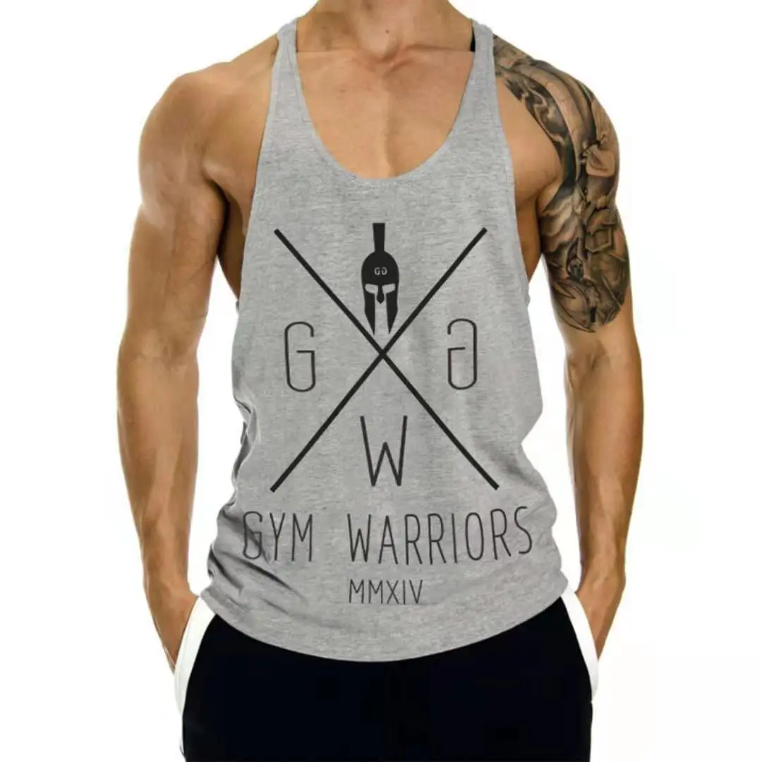 Men's Black Crossed Logo Gym Vest I-Shaped Workout - Image 2