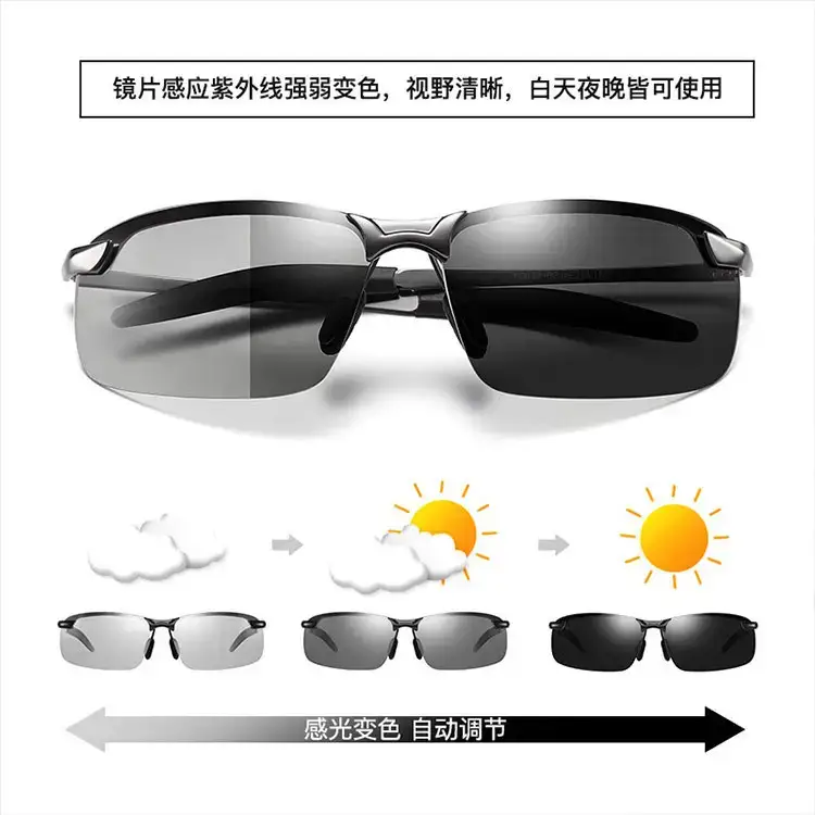 Men Polarized Sunglasses Black Day Night Use