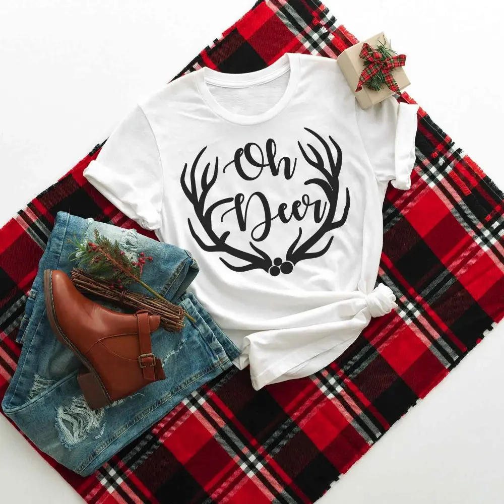 Foreign Trade T-Shirt Oh Deer Men Women Europe USA