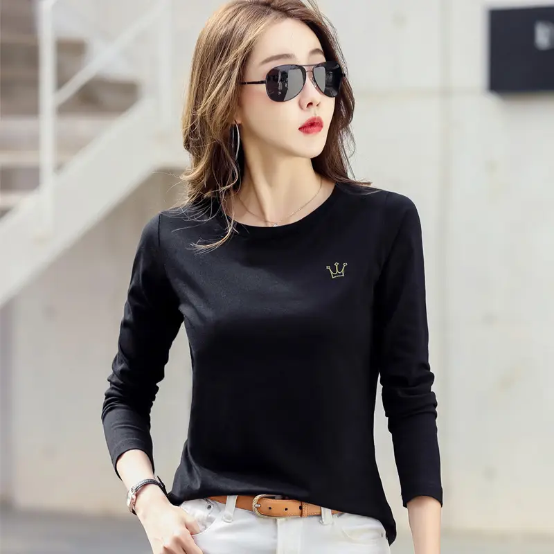Women's 2024 Round Neck T-Shirt Navy Blue - Image 2