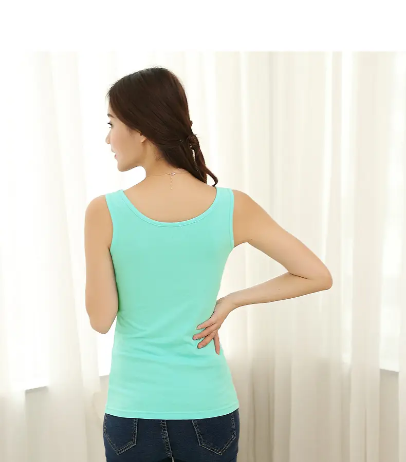 Women Cotton Wide Band Vest Pink Plus Size — feature 23
