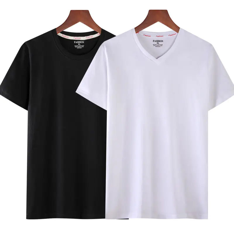 Men 26 Cotton Solid Black T-Shirt Tide Brand - Image 7