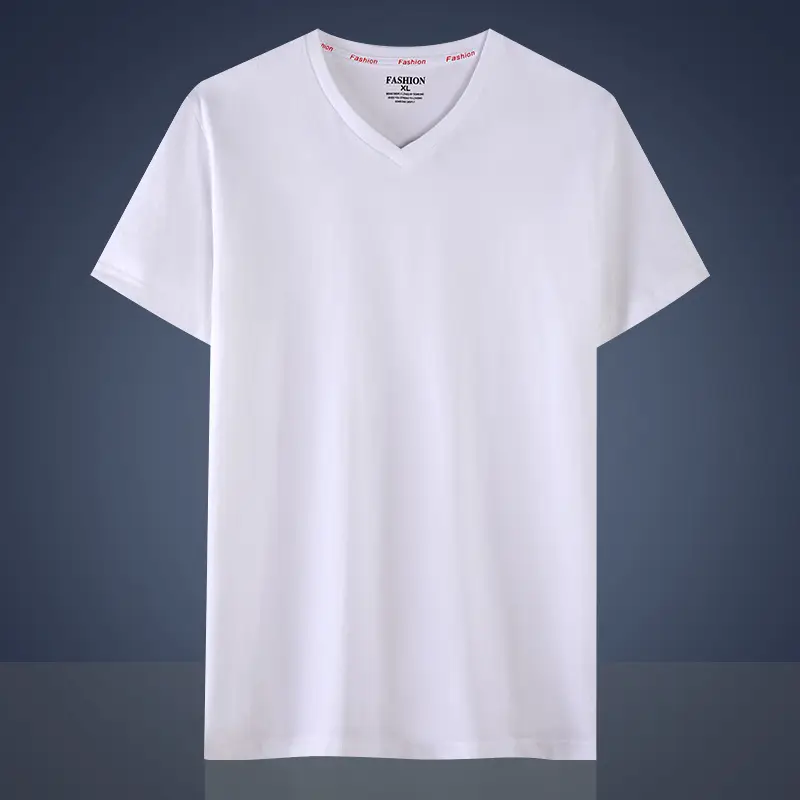 Men 26 Cotton Solid Black T-Shirt Tide Brand - Image 4