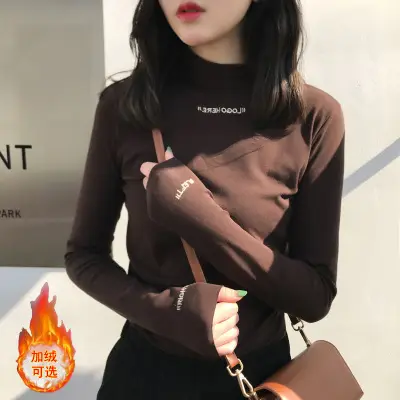 2025 Fleece Long Sleeve Top for Women with Letter Embroidery - Image 37