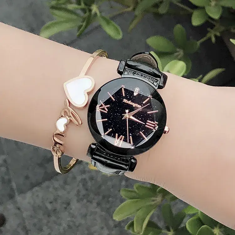 Star Watch for Women Quartz Leather Band White - Image 12
