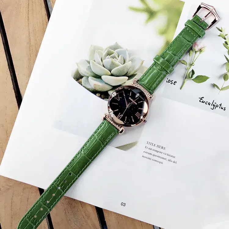 Star Watch for Women Quartz Leather Band White - Image 10