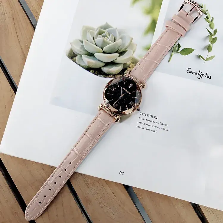 Star Watch for Women Quartz Leather Band White - Image 8
