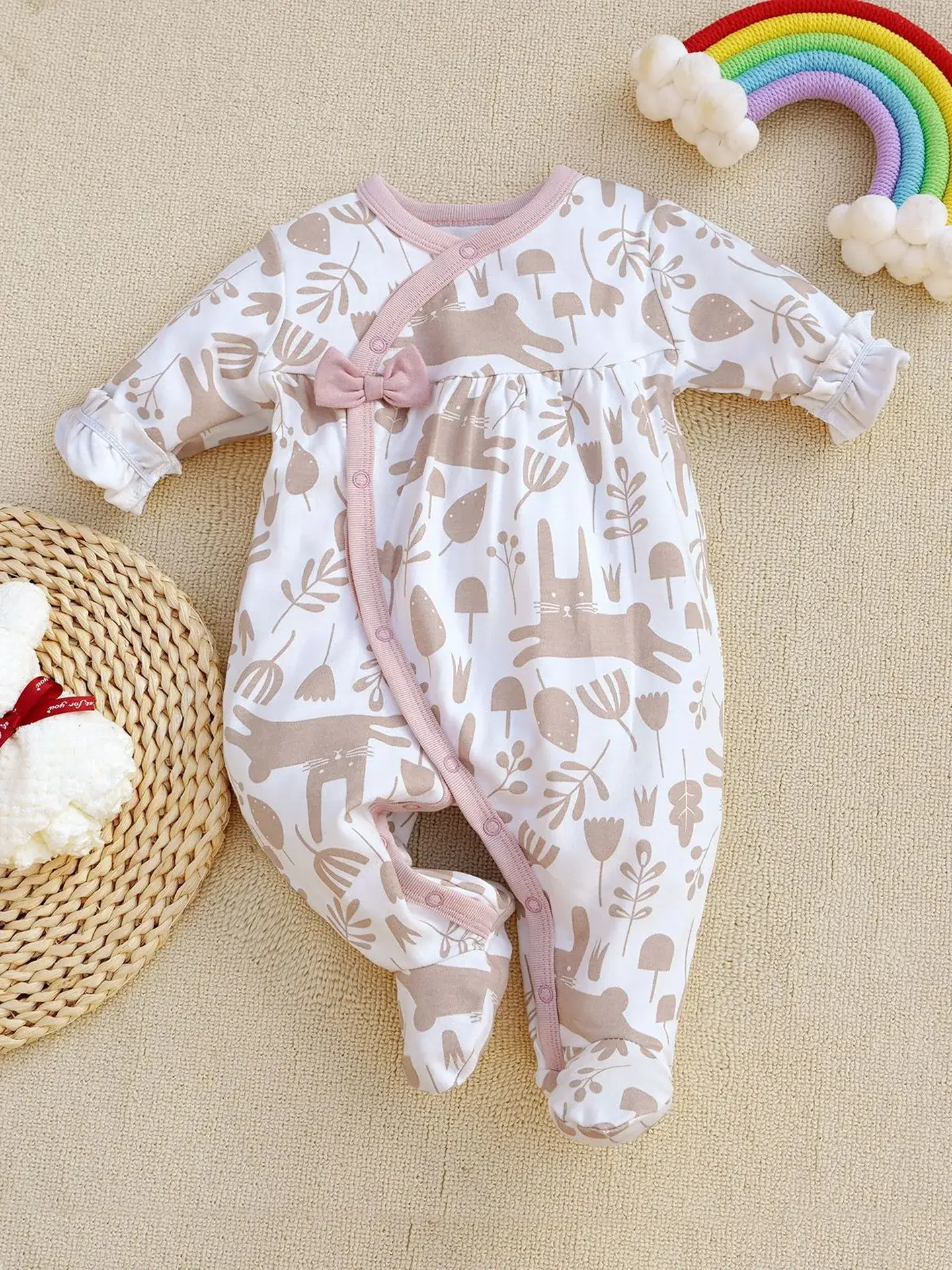 Fangying Baby Footie Suit Cotton 3-12 Months - Image 56