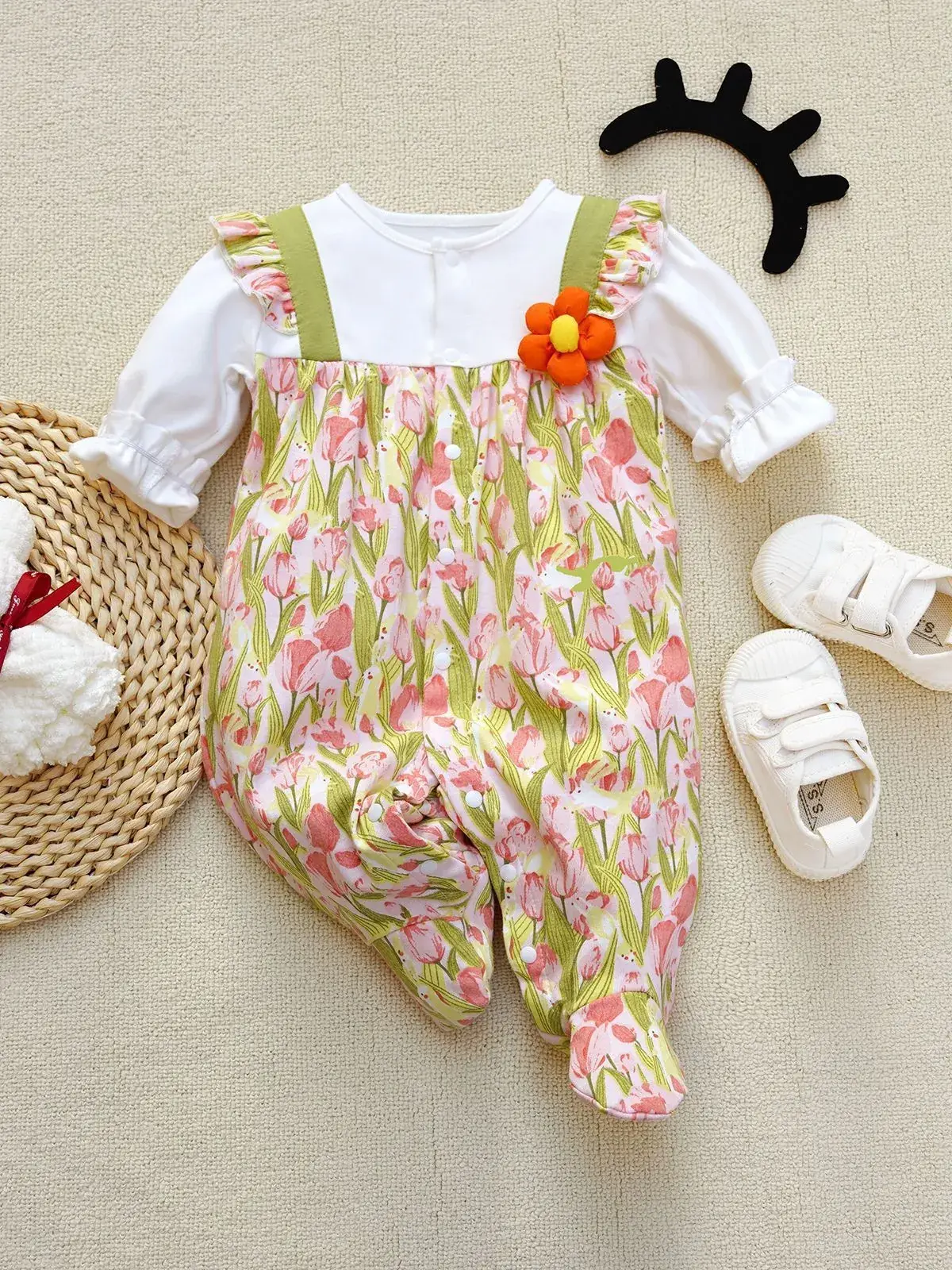 Fangying Baby Footie Suit Cotton 3-12 Months - Image 57
